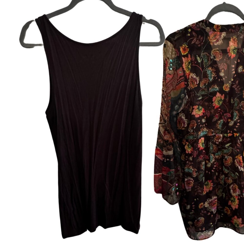 Soft Surroundings - Embellished, Tunic, Flutter Sleeve Blouse - M - Picture 10 of 14